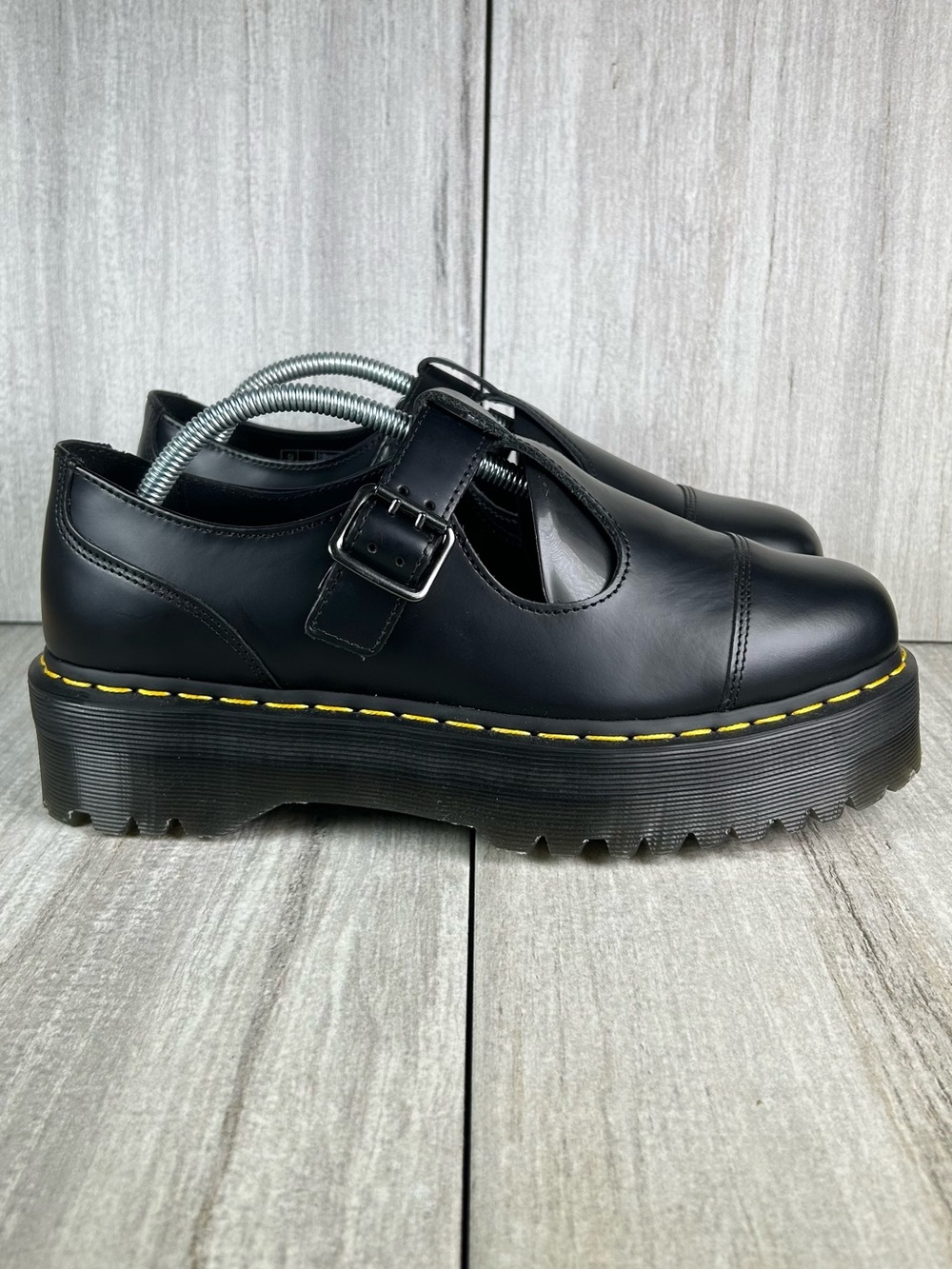 Dr. Martens Docs Bethan Smooth Black Leather Mary Jane Platform Women’s Size 11 - Picture 4 of 11